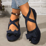 Erica Bowknot Cross Strap Ballet Pumps