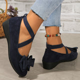 Erica Bowknot Cross Strap Ballet Pumps