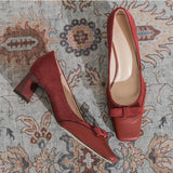 Zenobia Bow Block Heel Pumps