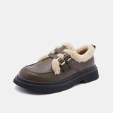 Daphne Plush Platform Buckle Loafers