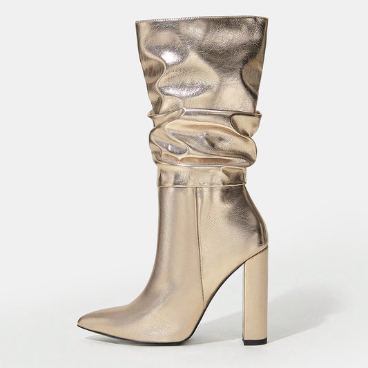 Hebe Ruched Design Boots