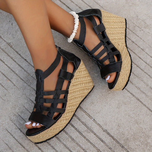 Fressia Hollow Out Wedge Sandals