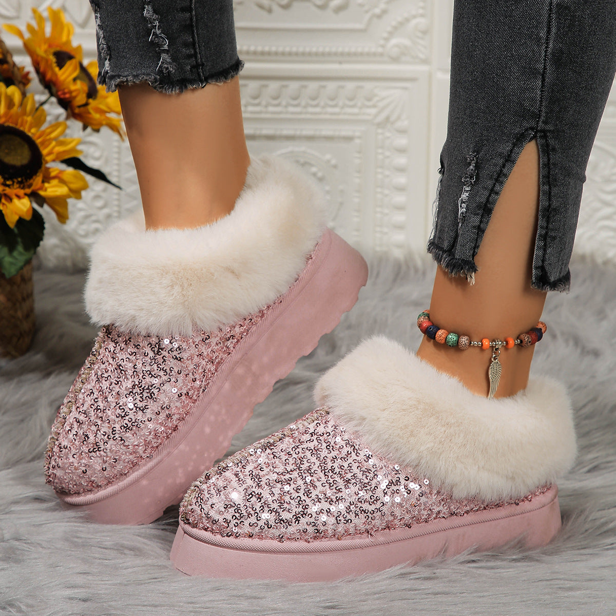 Nemesia Platform Glitter Snow Boots