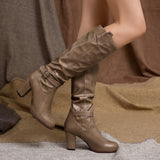 Verbena Pleated Knee High Boots