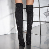 Nolana Shiny Rhinestone Over-the-knee Boots