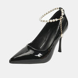 Dianella Elegant Pearl Strap Pumps