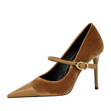 Matthiola Suede Buckle Pumps