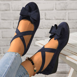 Erica Bowknot Cross Strap Ballet Pumps