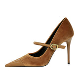 Matthiola Suede Buckle Pumps