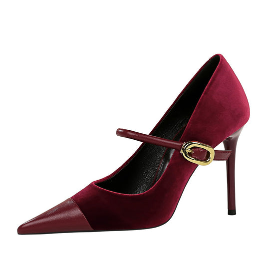 Matthiola Suede Buckle Pumps