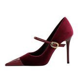 Matthiola Suede Buckle Pumps