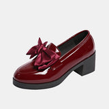 Daisy Bow Block Heel Loafers