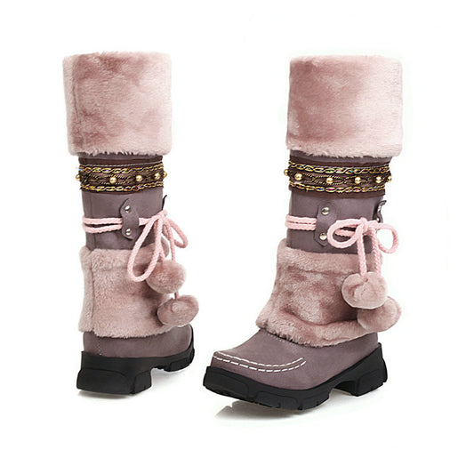 Pansy Platform Furry Mid-Calf Boots