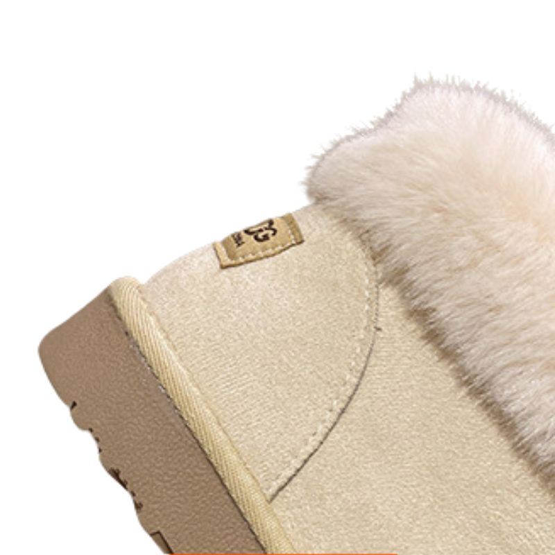 Lilac Fur Ball Decor Snow Boots