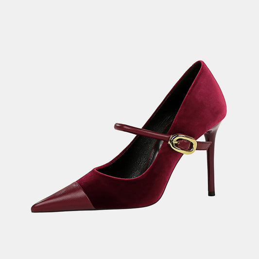 Matthiola Suede Buckle Pumps