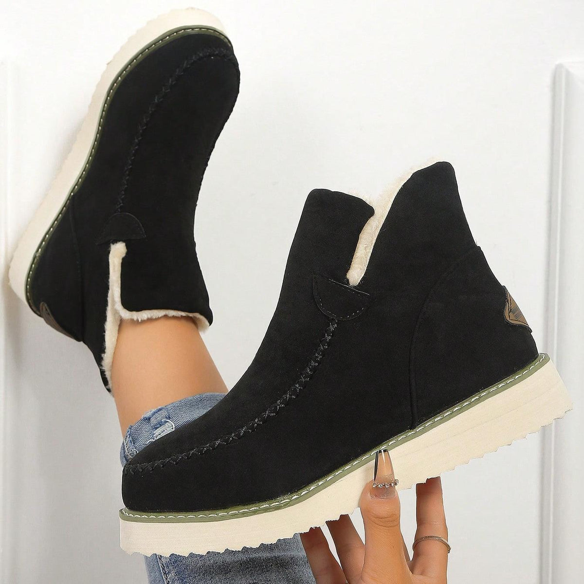 Erica Suede Plush Ankle Boots