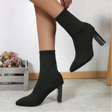 Diascia Knit Block Ankle Boots