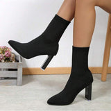 Diascia Knit Block Ankle Boots