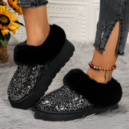Nemesia Platform Glitter Snow Boots