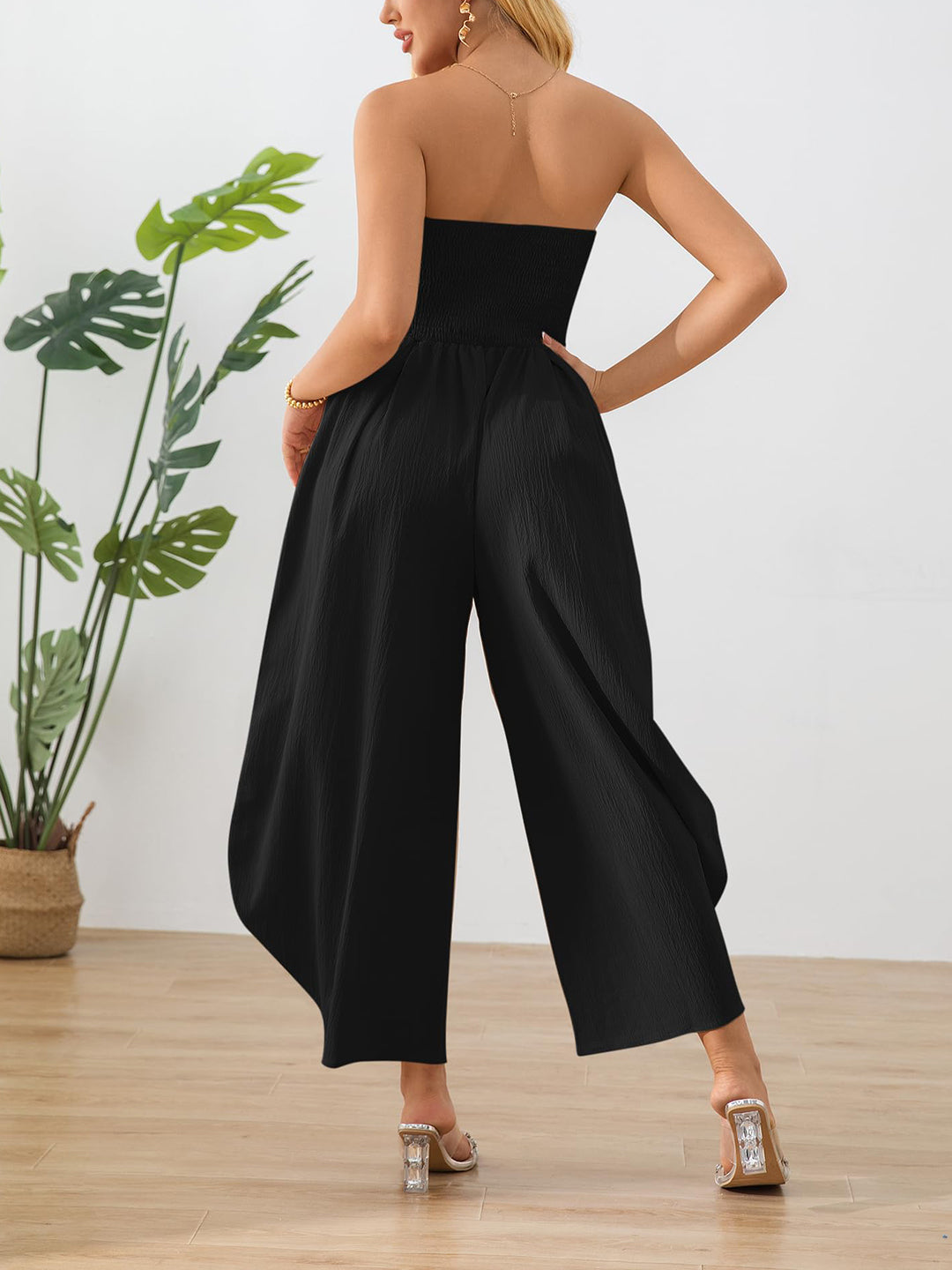 Strapless Wide Leg Jumpsuit