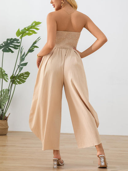 Strapless Wide Leg Jumpsuit