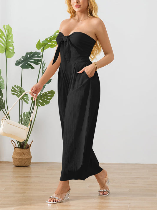 Strapless Wide Leg Jumpsuit