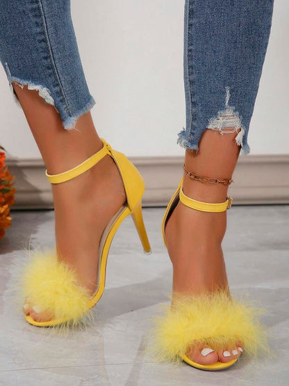 Camelia Fluffy Sandals