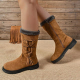 Linaria Plush Zipper Mid-Calf Boots