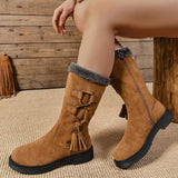 Linaria Plush Zipper Mid-Calf Boots