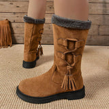 Linaria Plush Zipper Mid-Calf Boots