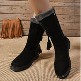 Linaria Plush Zipper Mid-Calf Boots