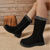 Linaria Plush Zipper Mid-Calf Boots