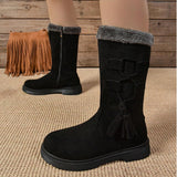 Linaria Plush Zipper Mid-Calf Boots