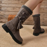 Linaria Plush Zipper Mid-Calf Boots