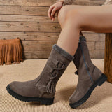 Linaria Plush Zipper Mid-Calf Boots