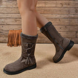 Linaria Plush Zipper Mid-Calf Boots