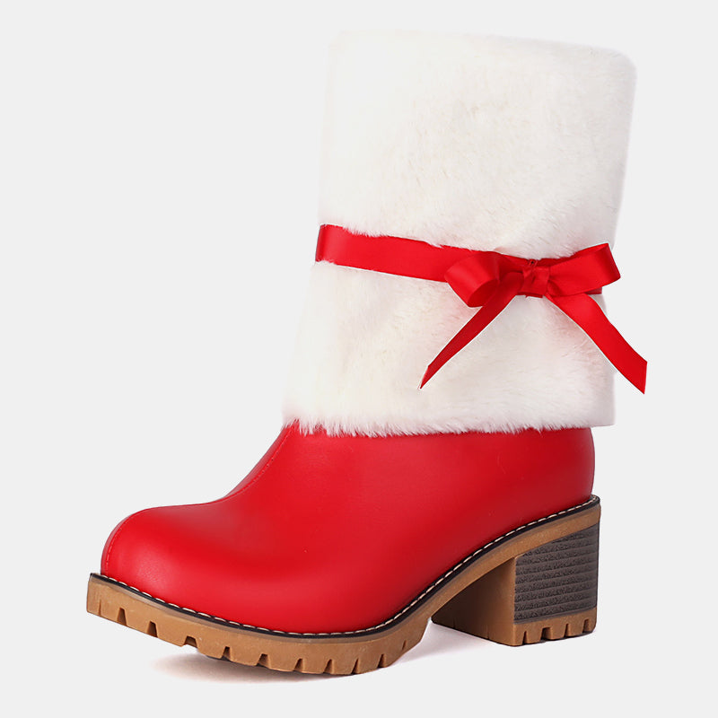 Watsonia Plush Bow Snow Boots