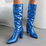 Lotus Shiny Knee-high Boots