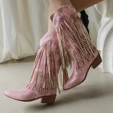 Moonflower Tassels Cowboy Boots