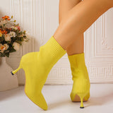 Mimosa Knit Stiletto Ankle Boots