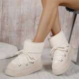 Hosta Cross Strap Furry Ankle Boots