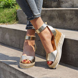 Erica Ankle Buckle Wedge Sandals