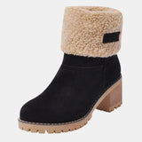 Solidago Furry Heel Mid-Calf Boots