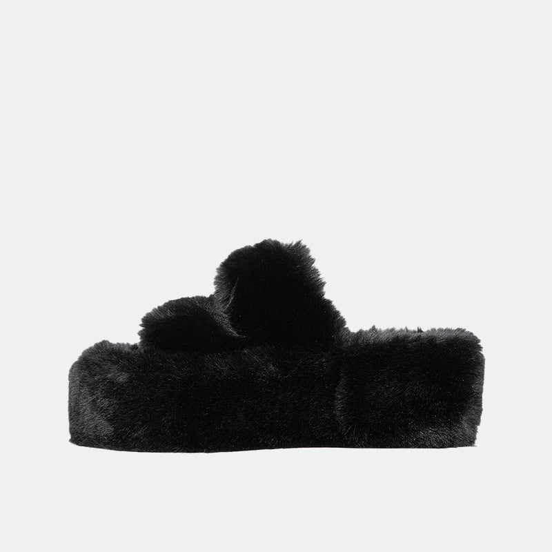 Hibiscus Thick-Soled Fluffy Slippers