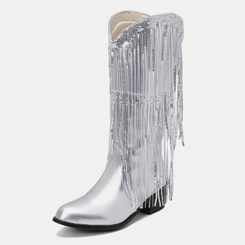 Lantana Shiny Tassels Boots – Ekaliy