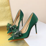 Pansy Lace Bow Stiletto Pumps