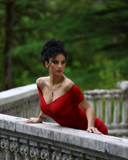 Ella Women's Off Shoulder Midi Dress