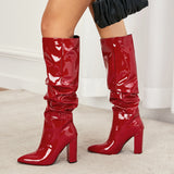 Marigold Patent Leather Knee-high Boots