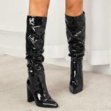 Marigold Patent Leather Knee-high Boots