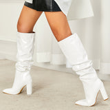 Marigold Patent Leather Knee-high Boots